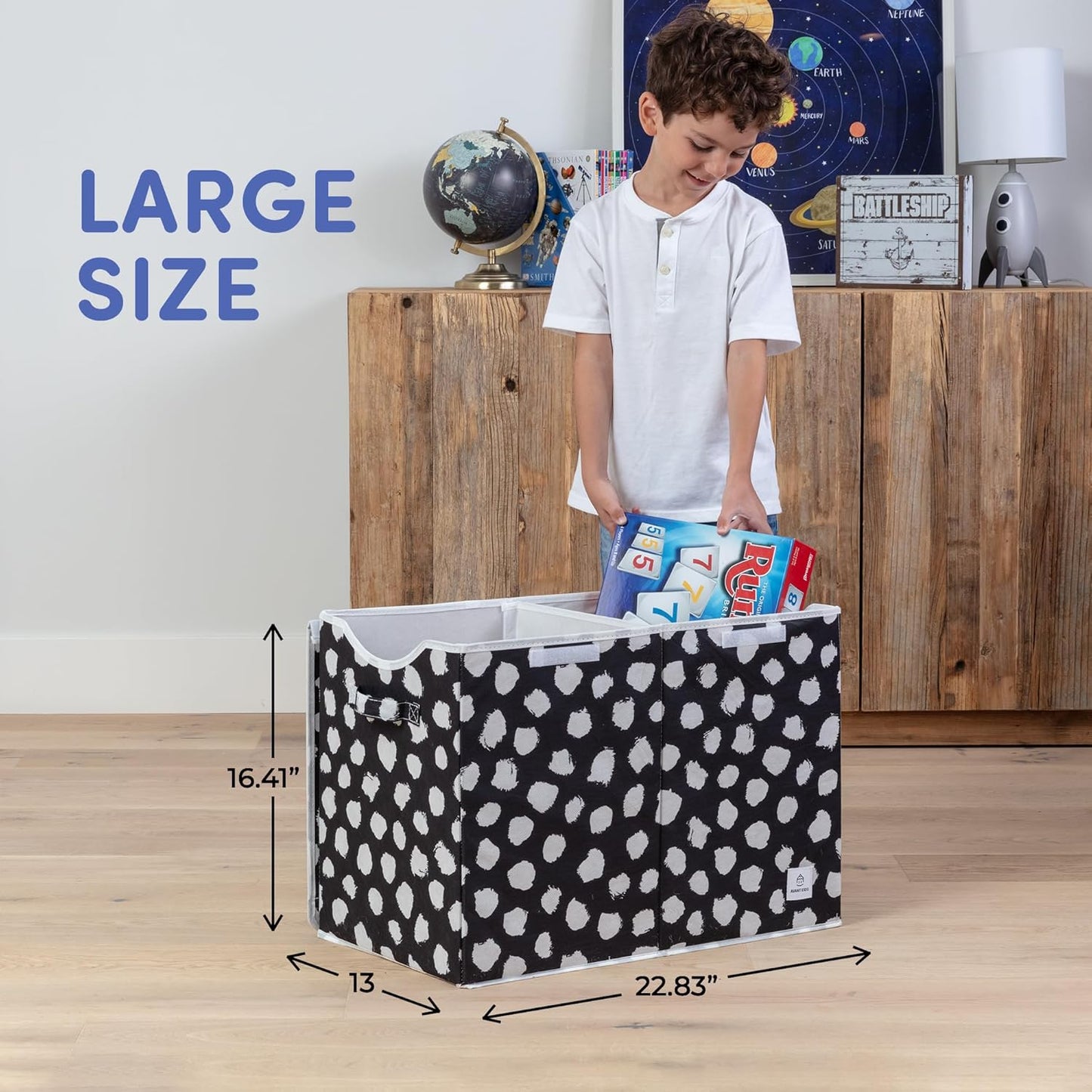 Toy Chest for Kids - Large Storage Chests with Detachable Organizer and Flip-Top Lid