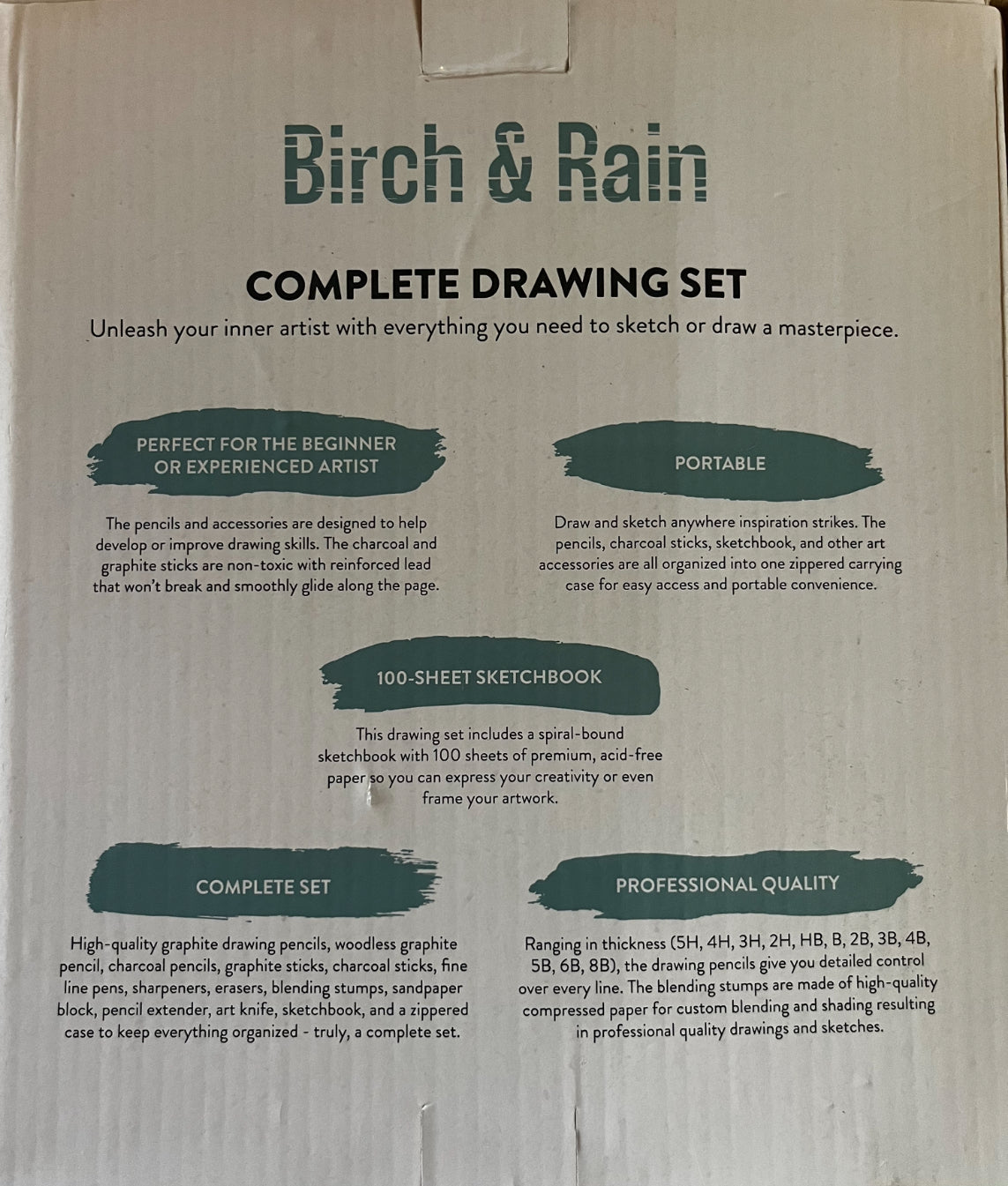 Birch & Rain 36 Piece Drawing Set