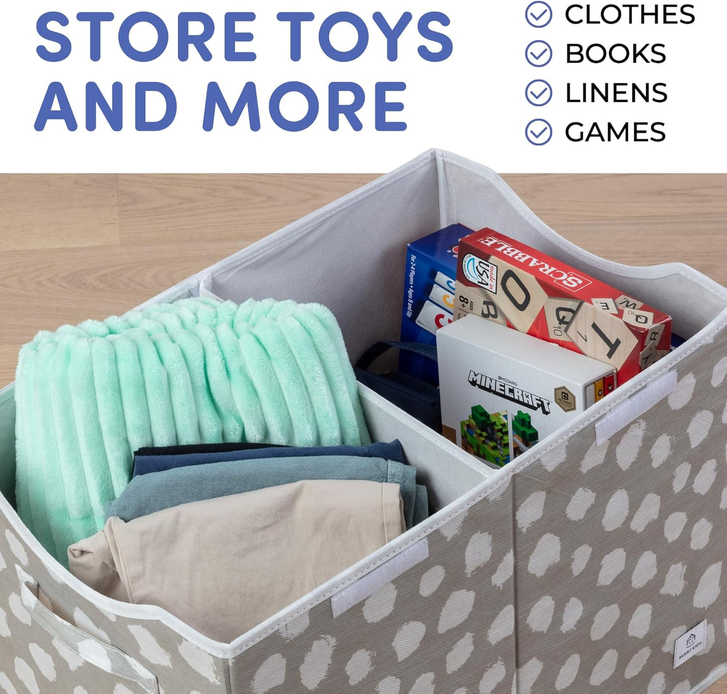 Toy Chest for Kids - Large Storage Chests with Detachable Organizer and Flip-Top Lid