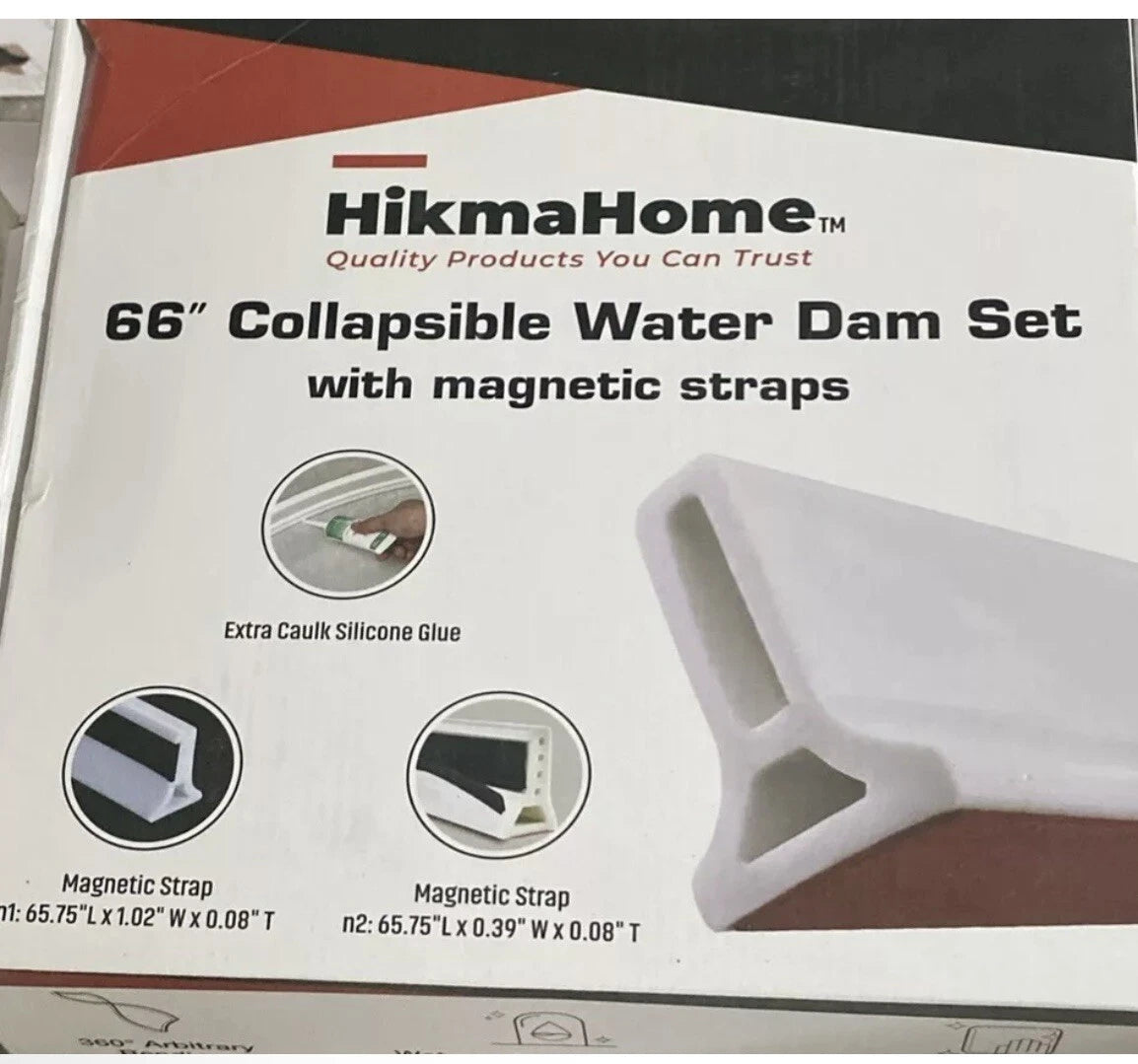 66ā Collapsible Shower Threshold Water Dam Set
